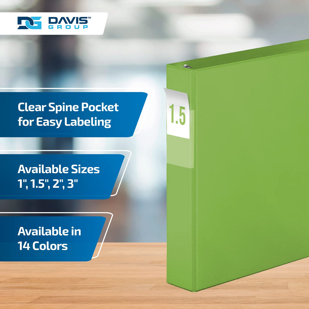 Premium Economy 6-Pack 3-Ring Binders for School or Office, D-Ring Binders, 1.5 Inch, Lime Green