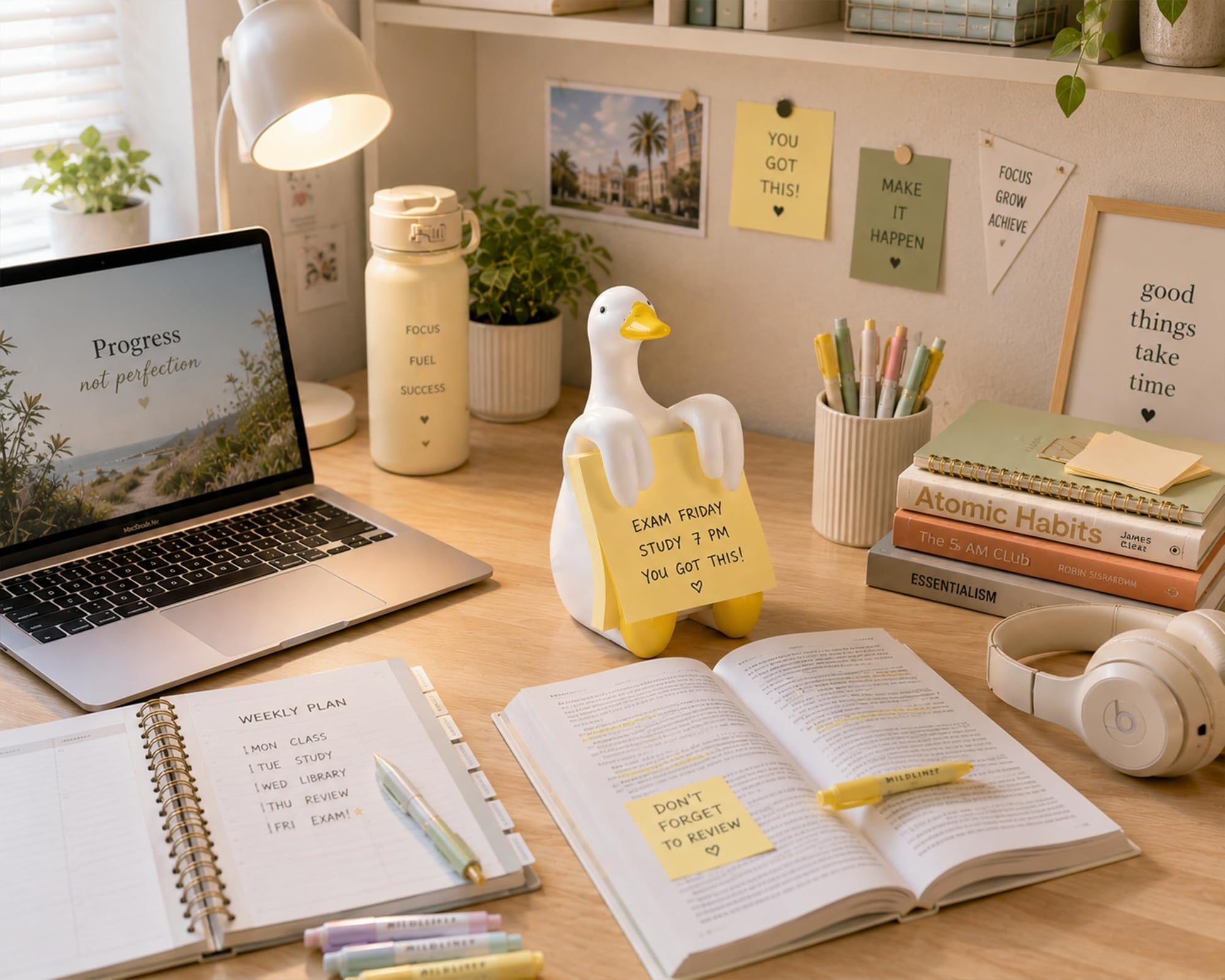 HORTIX Silly Goose Pop-Up Sticky Note Dispenser for 3 x 3 in Notes, Yellow