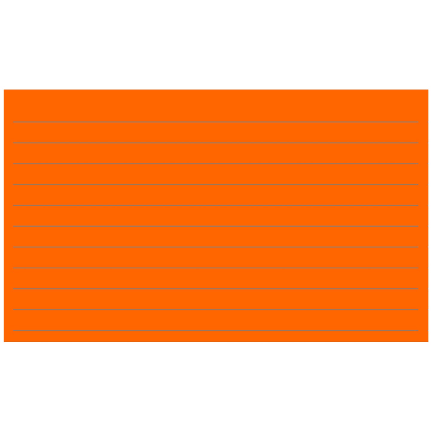 Colonial Cards: 150 Color Cardstock 3" x 5" Index Cards, Orange, Lined Landscape Format