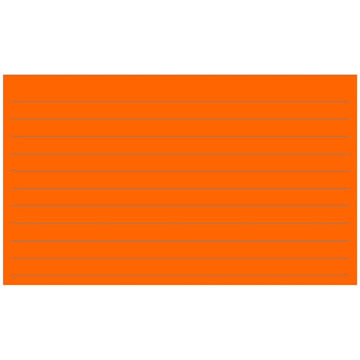 Colonial Cards: 150 Color Cardstock 3" x 5" Index Cards, Orange, Lined Landscape Format