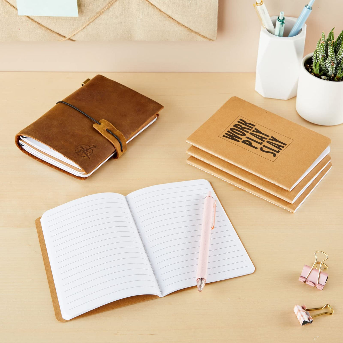 Paper Junkie A6 Notebook 12-Pack - Sewn-Bound Lay-Flat Sketch Books for Kids - 250gsm Paper