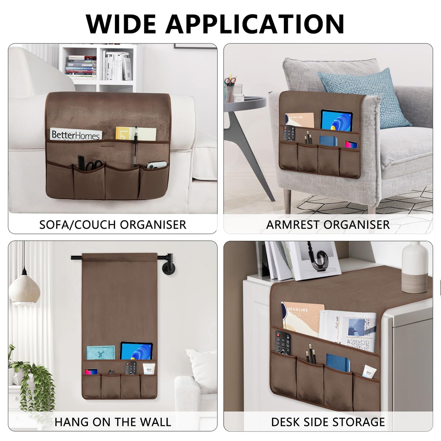 Remote Control Holder for Armchair Caddy, Remote Holder with 5 Pockets
