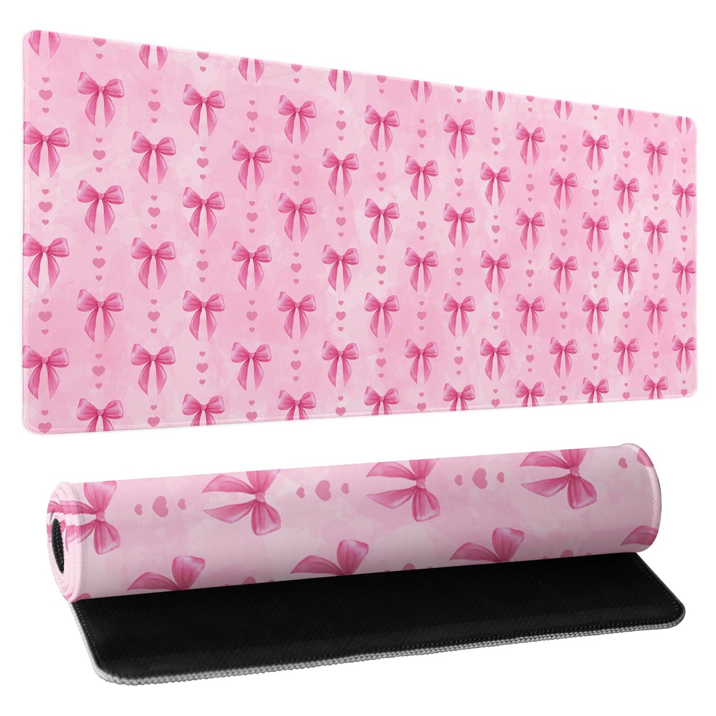 Pink Bows Mouse Pad Extended Large 35.4x15.7in Coquette Kawaii Desk Mat Preppy Trendy Computer