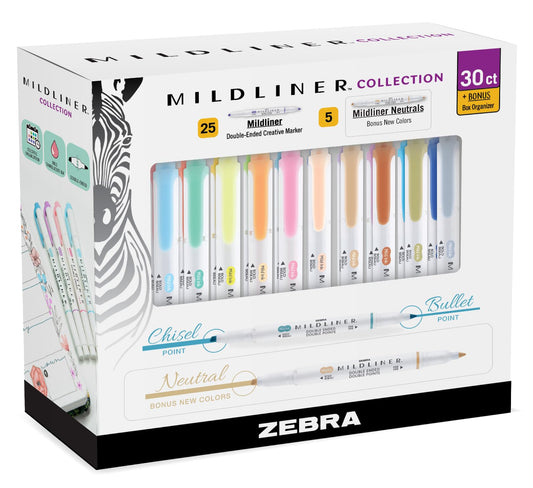 Zebra Pen Mildliner Double-Ended Highlighter Set, Broad and Fine Point Tips, Ideal for Bible