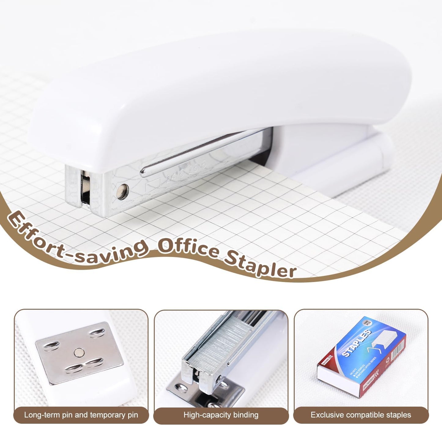 Gawsey White Desk Organizers and Accessories with Desk Organizer 360° Rotating Pen Holder and