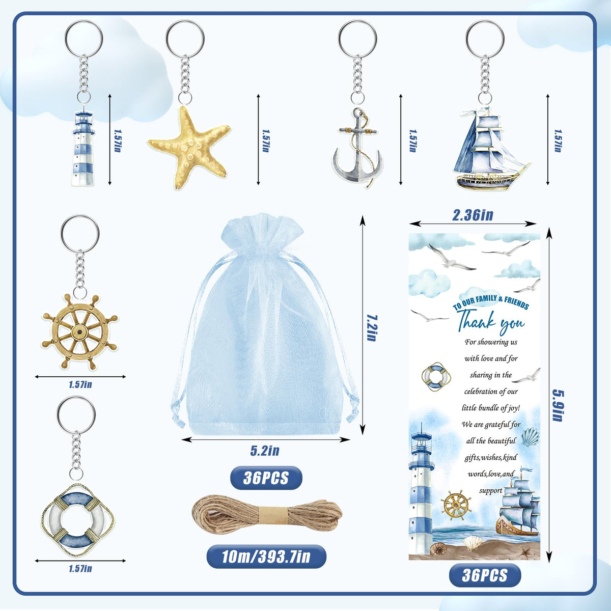 EYNDYN 145 Pieces Ahoy It’s a Boy Baby Shower Favors for Guest Nautical Ballpoint Pens and