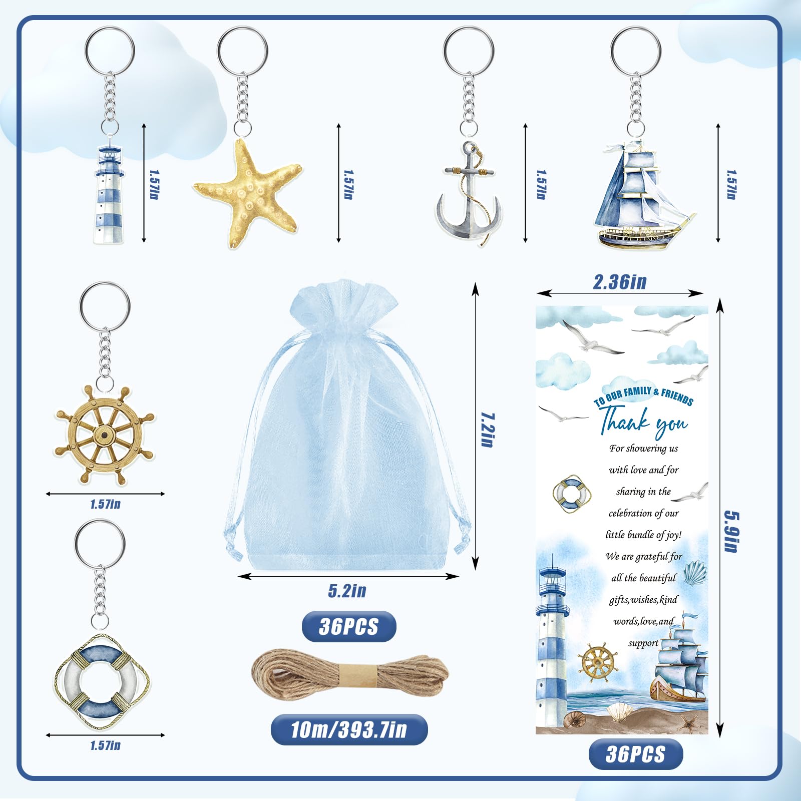 EYNDYN 145 Pieces Ahoy It’s a Boy Baby Shower Favors for Guest Nautical Ballpoint Pens and