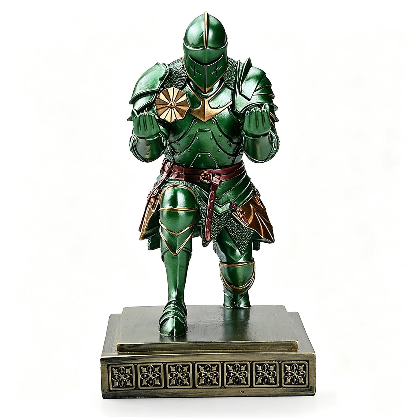 Medieval Warrior Knight Pen Holder Fun Desk Accessories Paperweight Green
