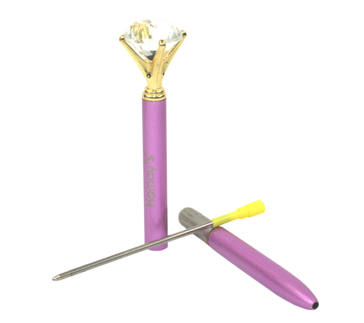 Kamay's 5PCS Diamond Pen Metal Ballpoint Pen with Big Crystal Diamond Funky Design Queen's Scepter