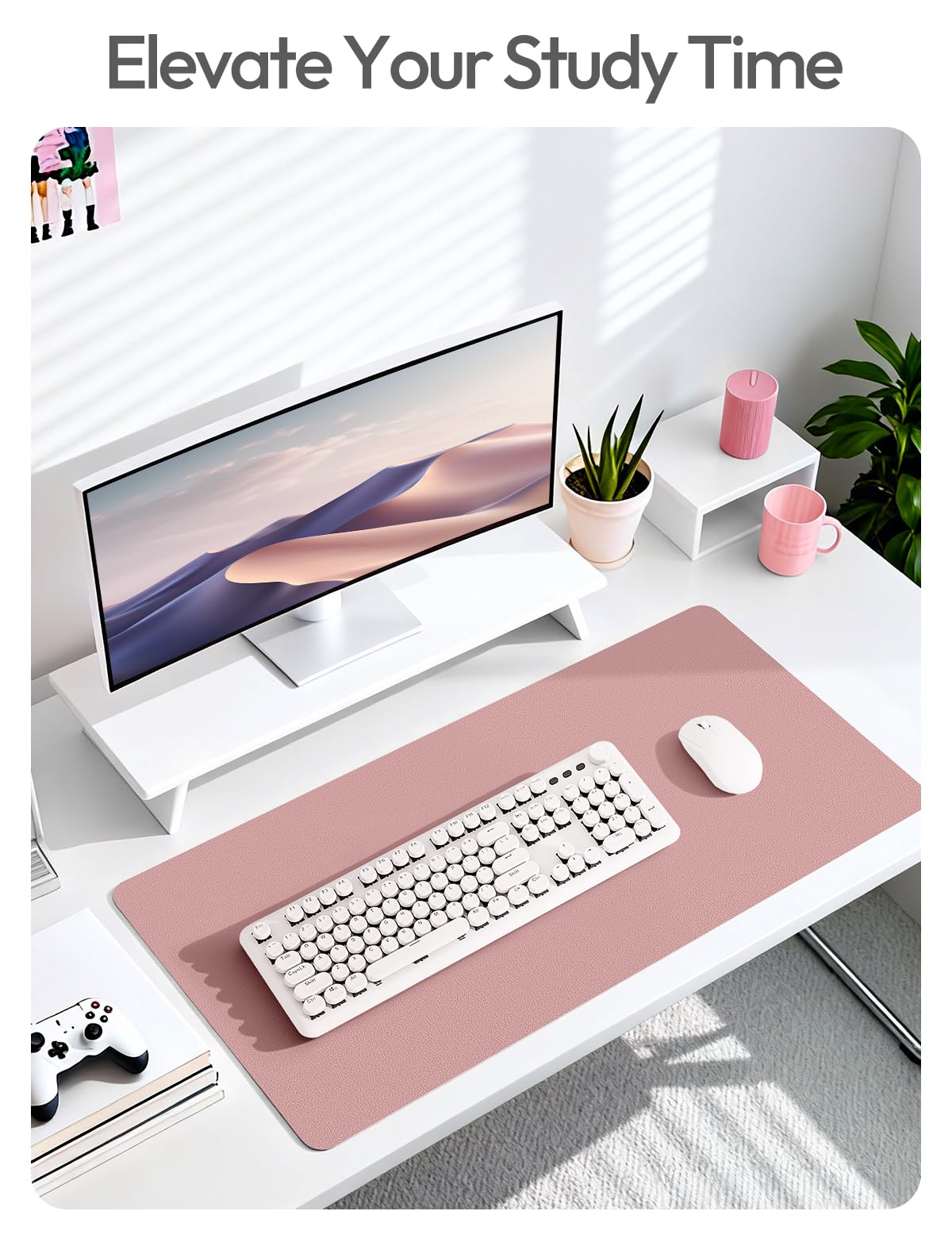 YSAGi Leather Desk Protector, Office Mat, Large Mouse Mat, Non-Slip PU Leather Blotter, Laptop