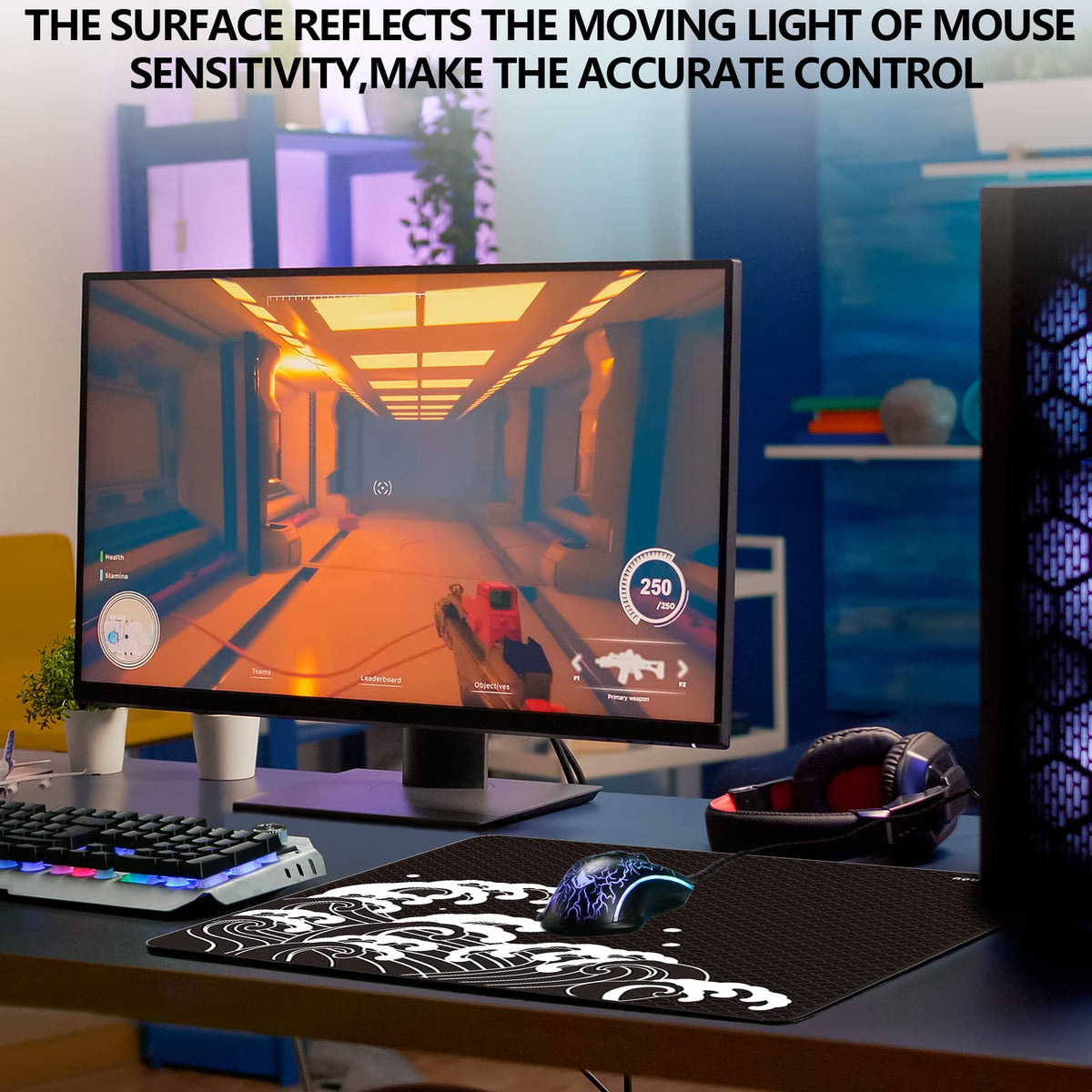 X-Raypad Aqua Control Plus Wave Gaming Mouse Pad, Ultra-High Precision Mouse Pad with Perfect Speed
