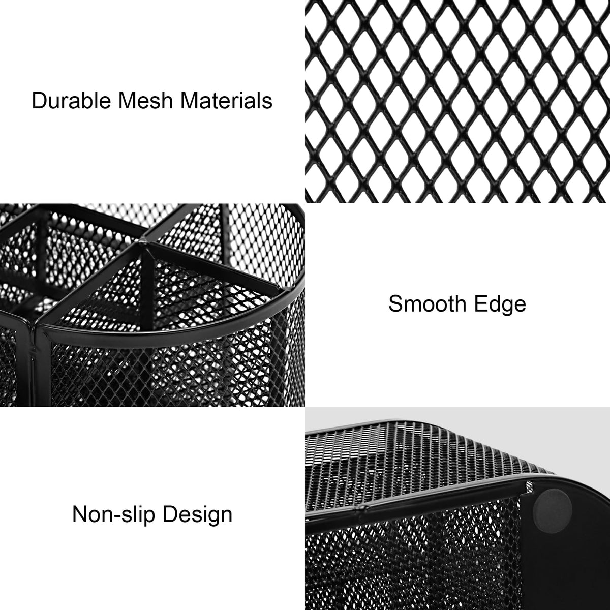 Comix Mesh Pen Holder, Desk Organizer for Home Office, Black