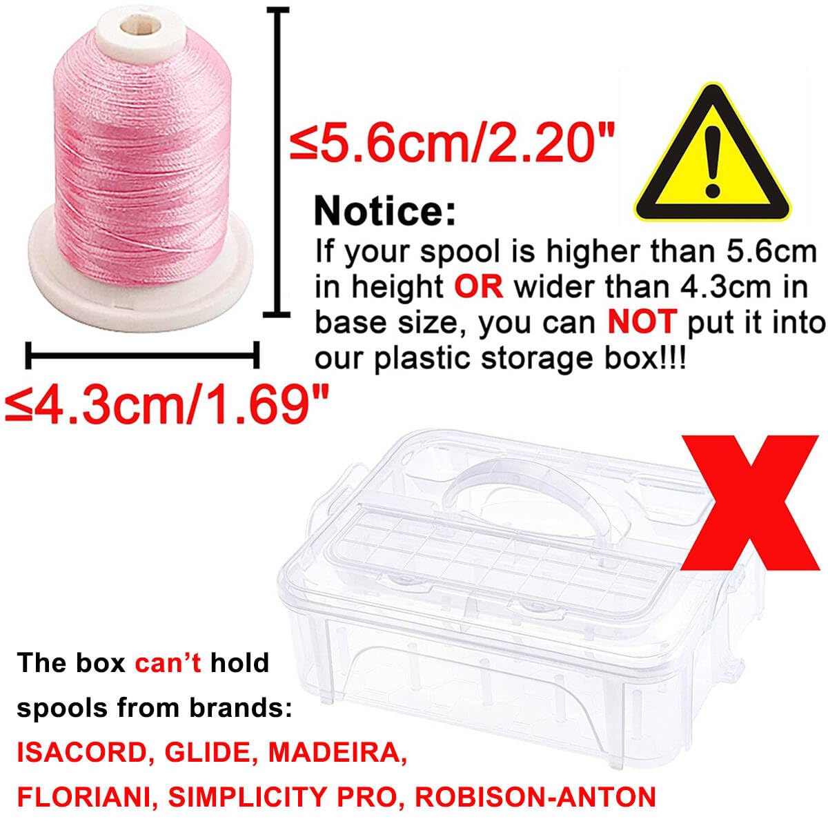 New brothread 2 Layer Stackable Clear Storage Box Organizer