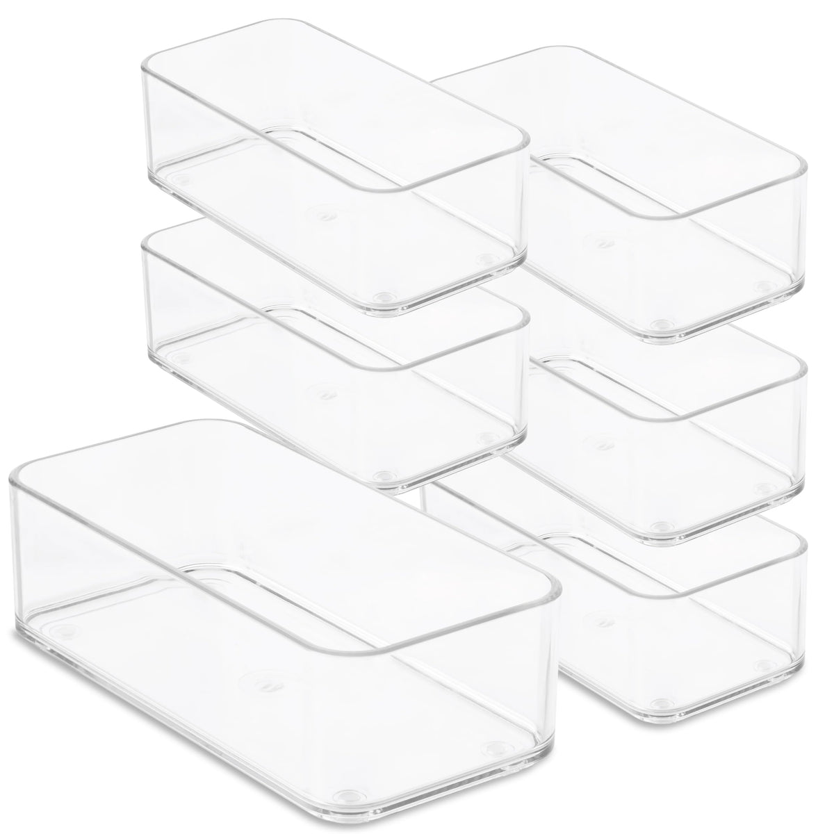 primebox Plastic Clear Drawer Organizers. Bathroom, Kitchen, Bedroom, Nail Polish, Office Organizer