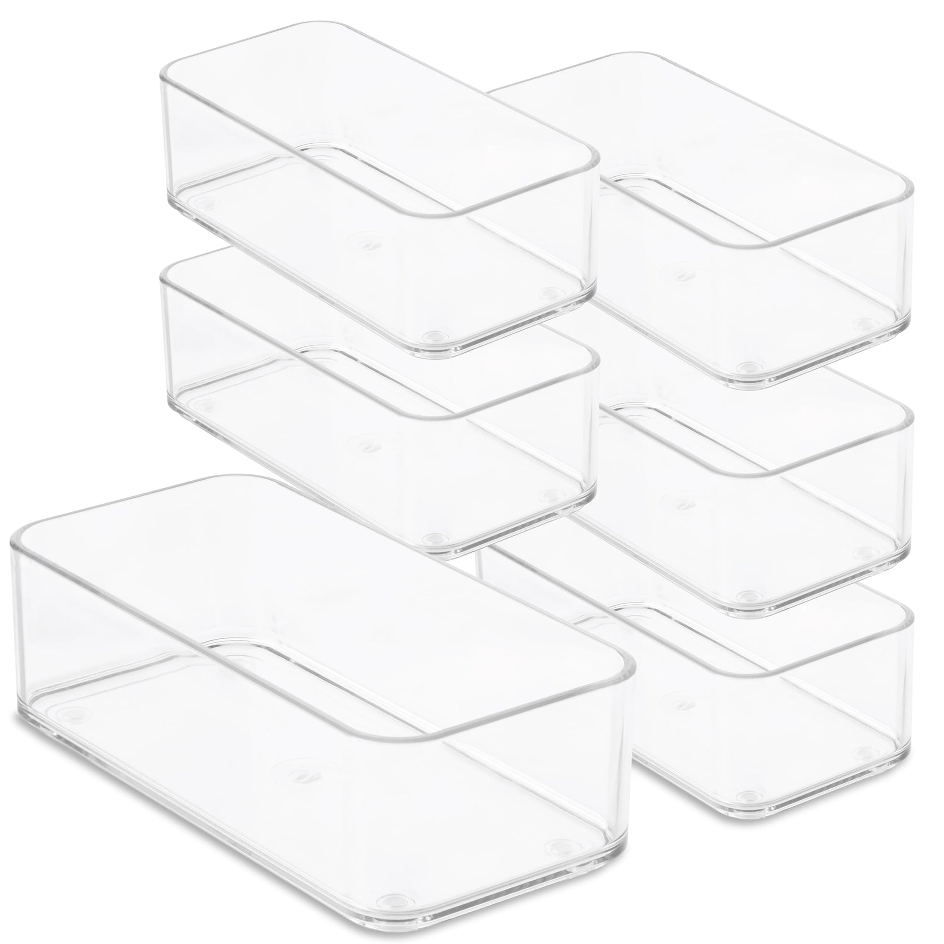 primebox Plastic Clear Drawer Organizers. Bathroom, Kitchen, Bedroom, Nail Polish, Office Organizer