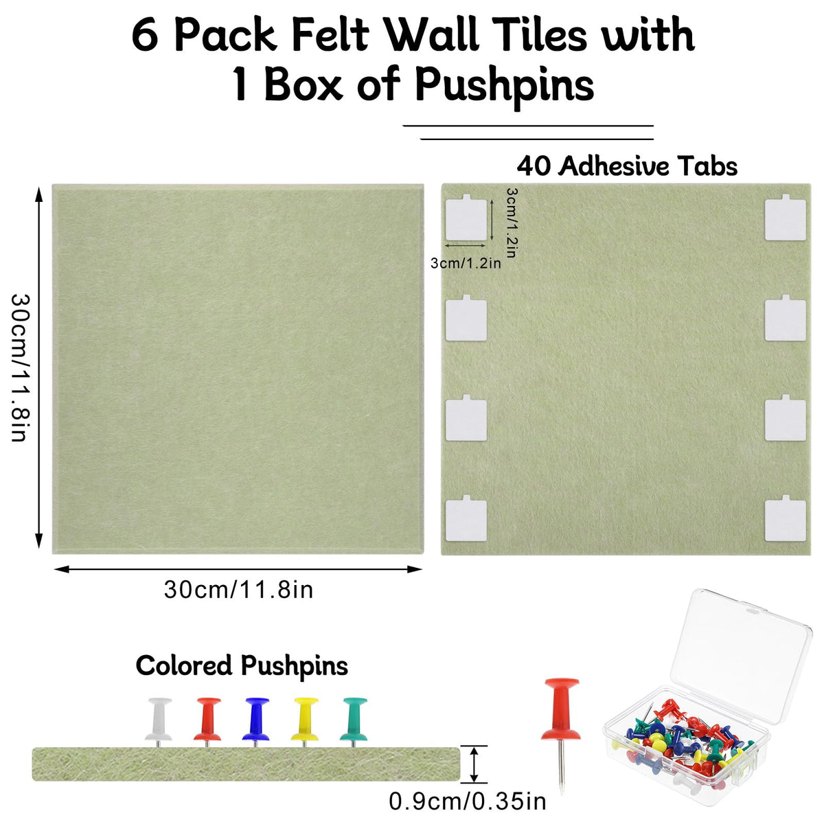 Large Cork Board 36" x 24", 6 Pack Felt Bulletin Board, Pin Boards
