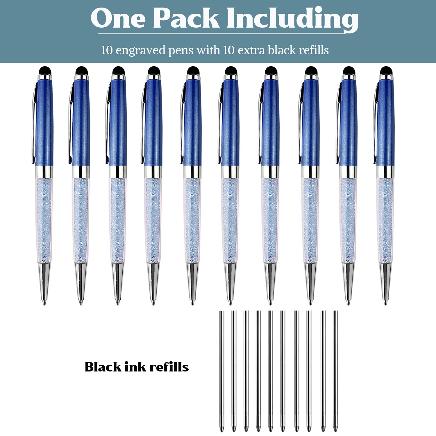 Ancolo Personalized Business Pens with Crystal for Office Colleague Friends