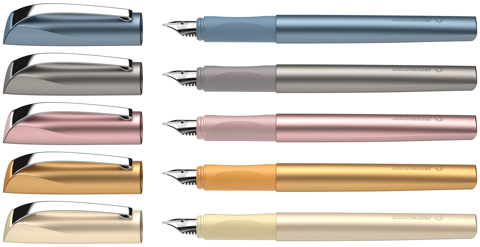 Schneider Ceod Shiny Fountain Pen (Right- and Left-Handed, M Nib, incl. Ink cartridge royal blue)