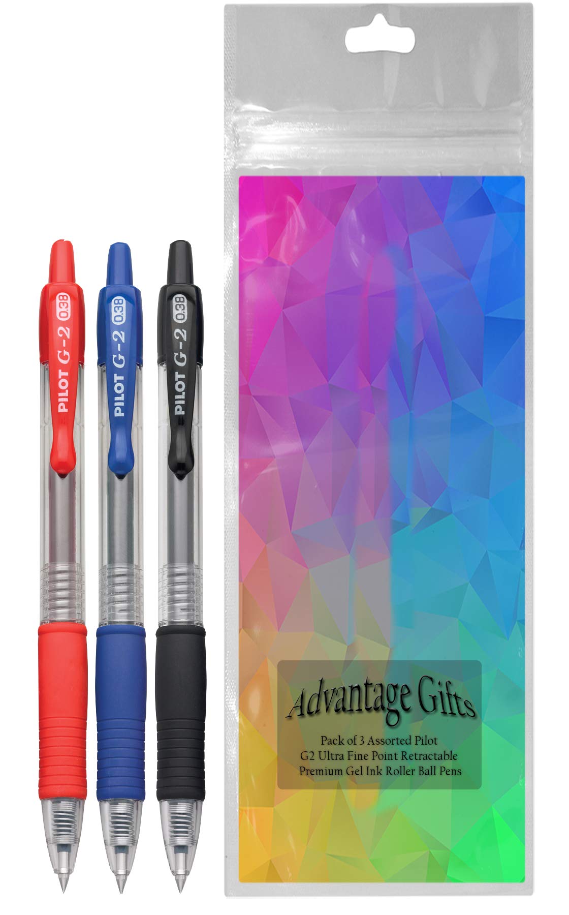 Advantage Gifts G2 Retractable Premium Gel Ink Roller Ball Pens Ultra Fine Point (.38mm)