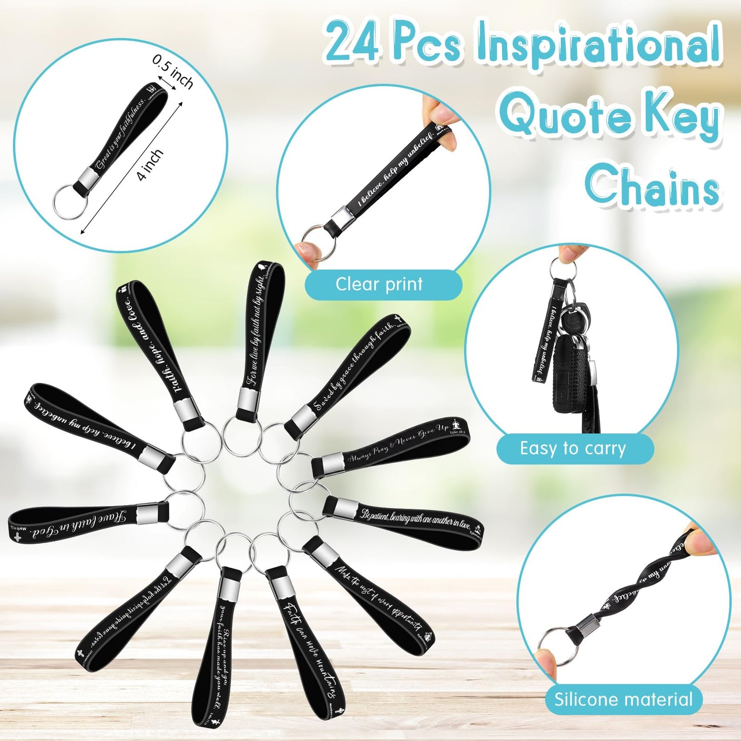 Estune 72 Pcs Bible Gifts Set Bulk,Christian Notebook Pen Keychain,Classic