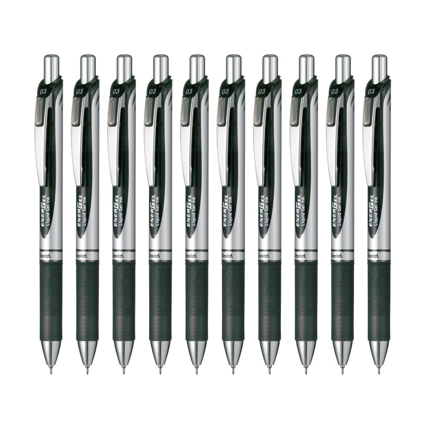 Pentel BLN73-A EnerGel Ink Ballpoint Pen, 0.3, Black, 10 Pieces