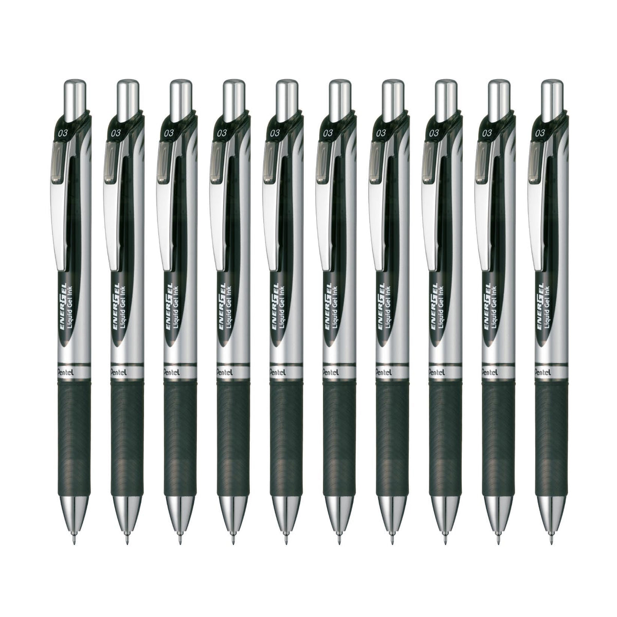 Pentel BLN73-A EnerGel Ink Ballpoint Pen, 0.3, Black, 10 Pieces