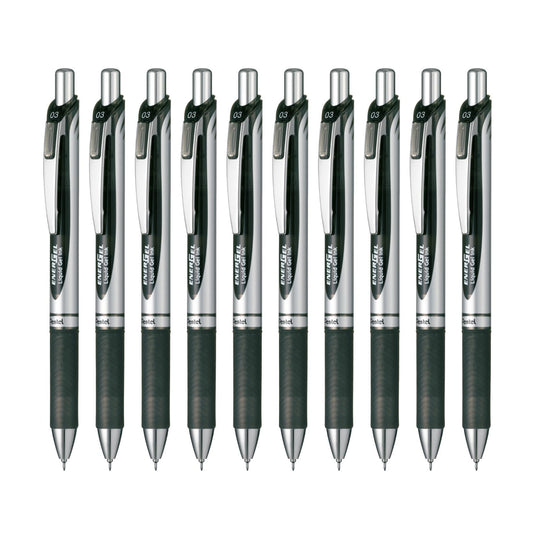 Pentel BLN73-A EnerGel Ink Ballpoint Pen, 0.3, Black, 10 Pieces