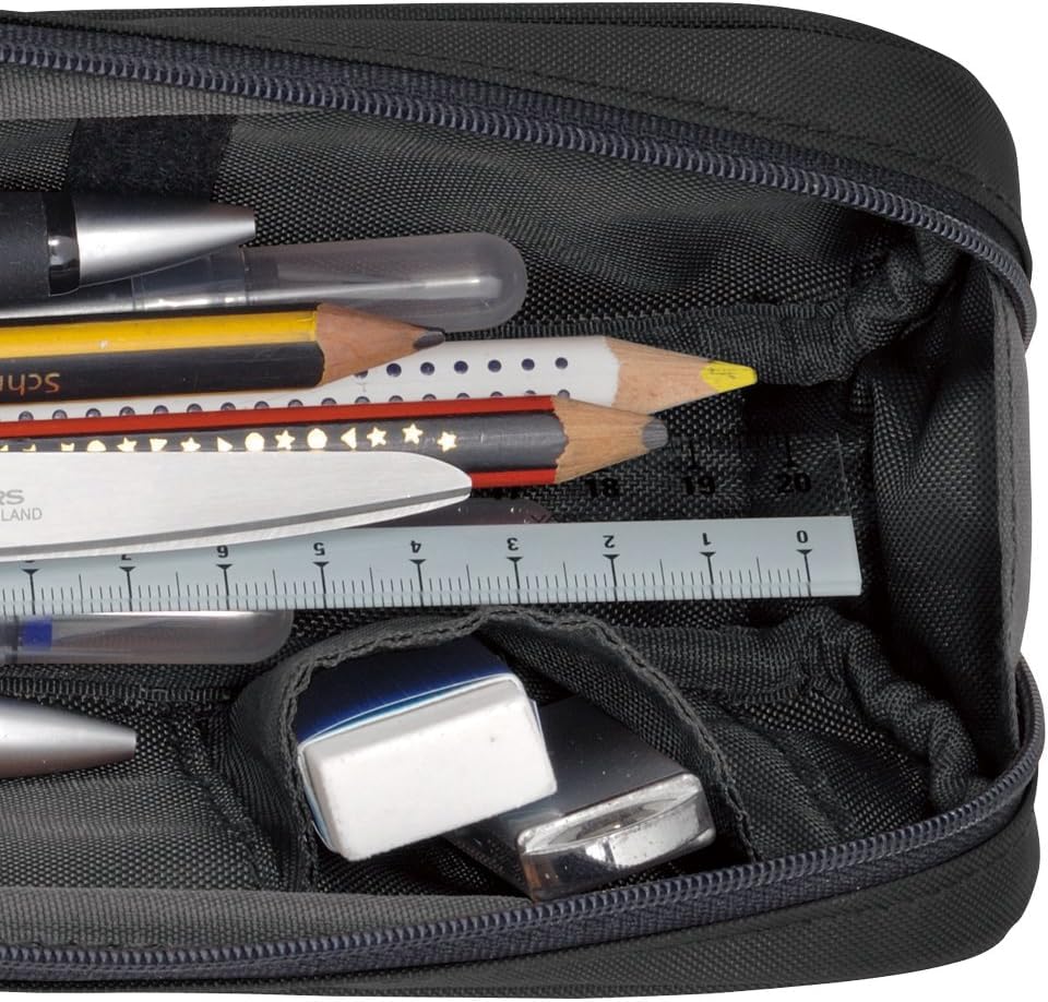 LIHIT LAB Large Capacity Zipper Long Pencil Case For School Office College, Big Capacity Pencil Bag
