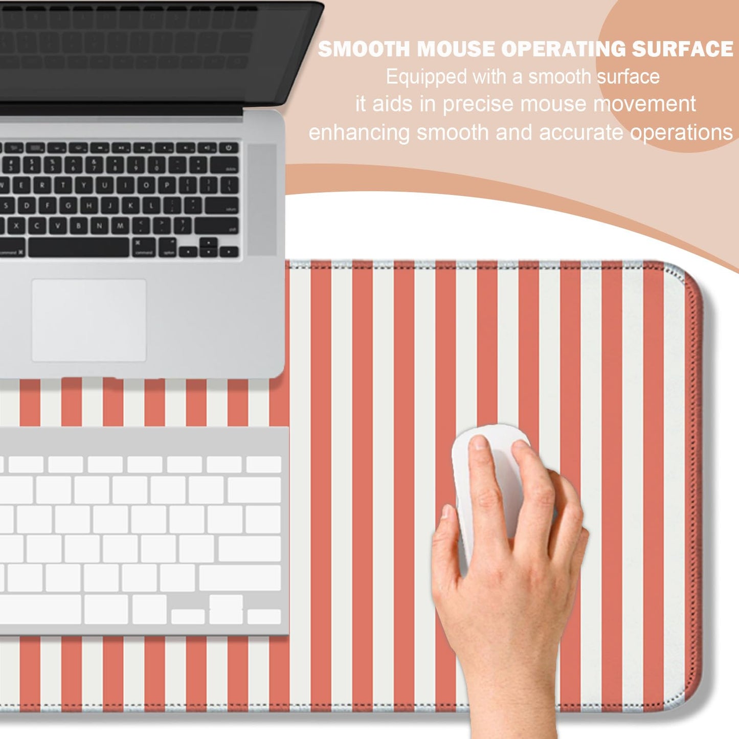 AYKDTFN Stripe Gaming Mouse Pad, XL Extended Non-Slip Desk Mat, 31.5x11.8in（TW10）