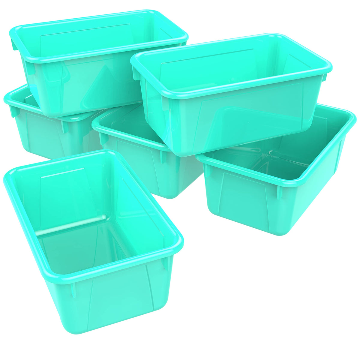Storex Small Cubby Bins – Plastic Storage Containers for Classroom, 12.2 x 7.8 x 5.1 inches, Class