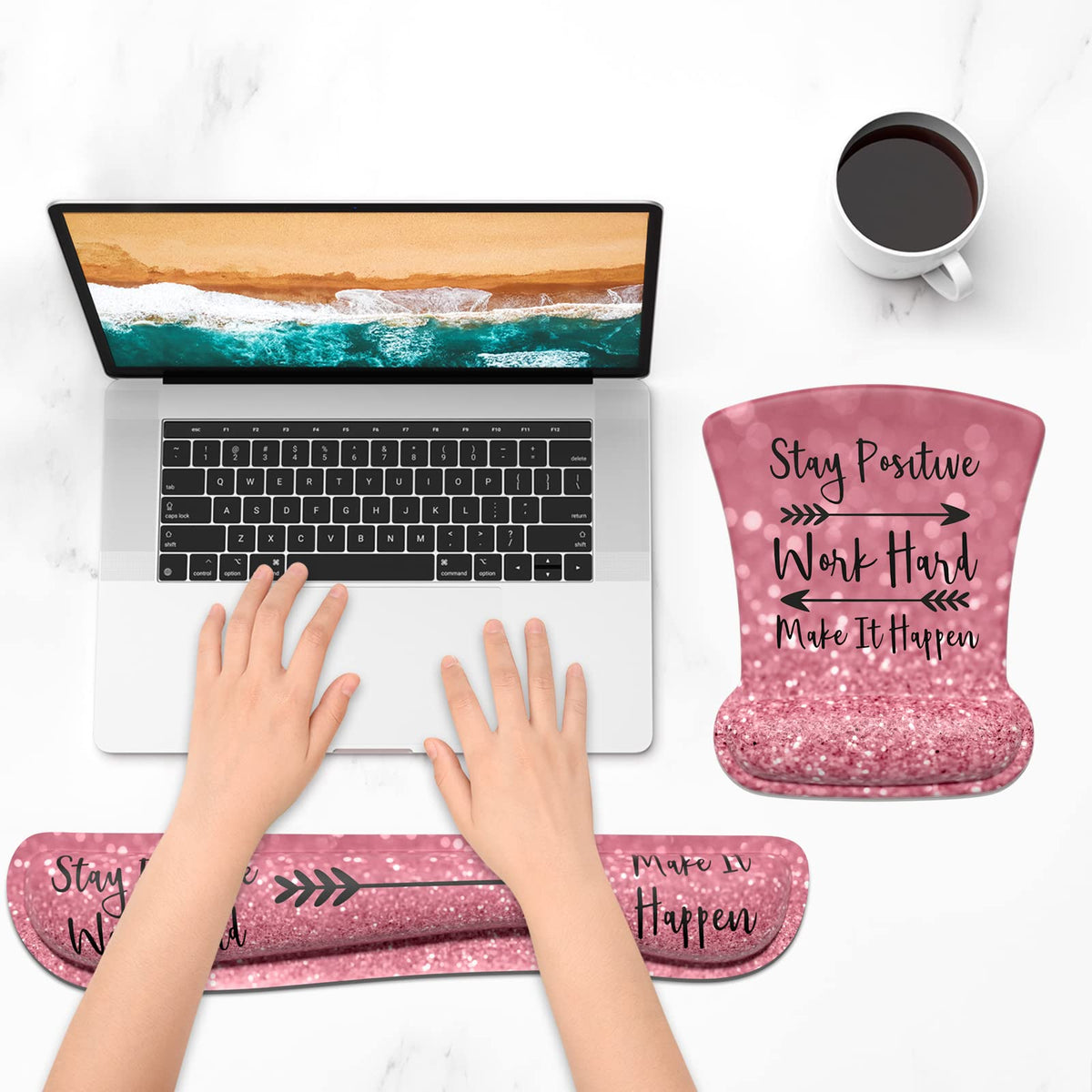 ITNRSIIET Mouse Pad Wrist Support Keyboard Wrist Rest Pad Ergonomic Mousepad Non-Slip Memory Foam