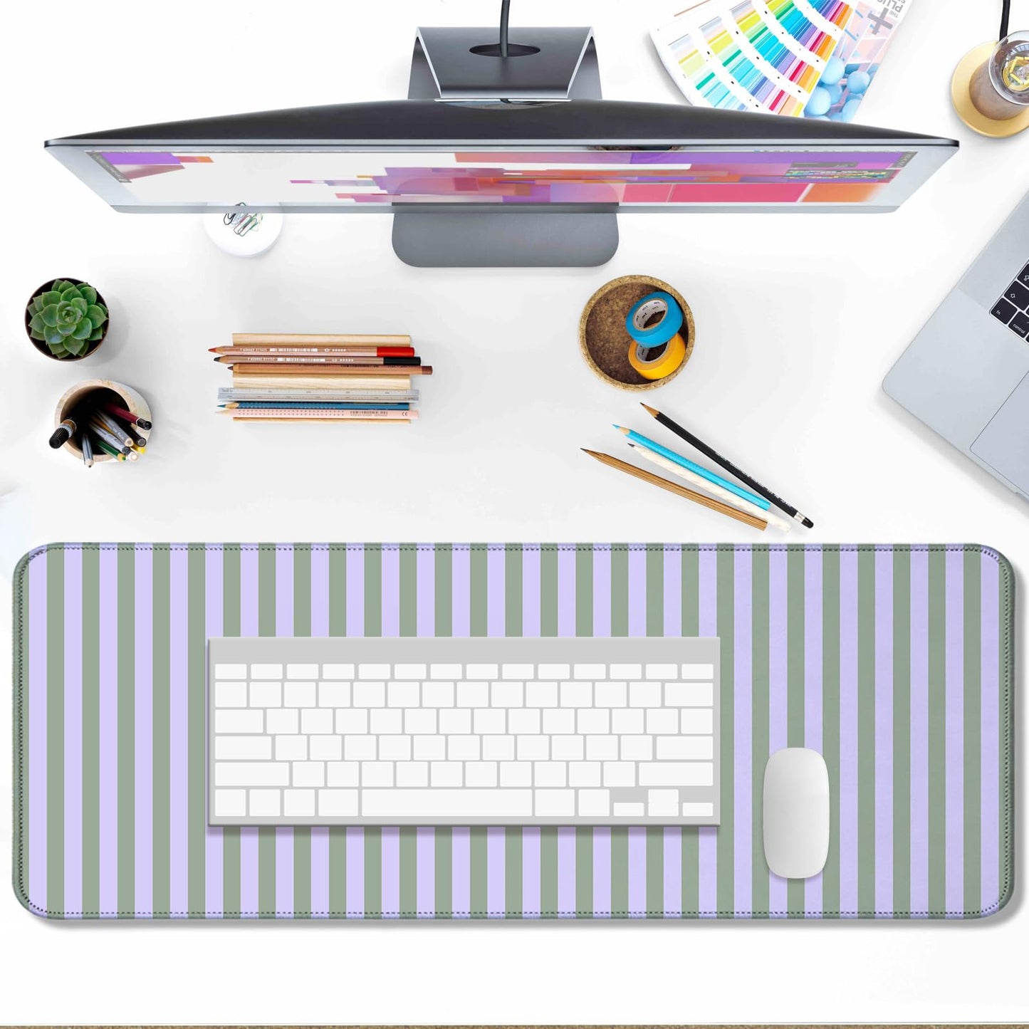 AYKDTFN Stripe Large Mouse Pad, Extended Desk Mat for Gaming, Office & Home