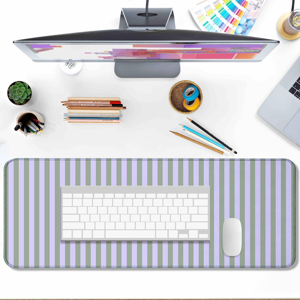 AYKDTFN Stripe Large Mouse Pad, Extended Desk Mat for Gaming, Office & Home