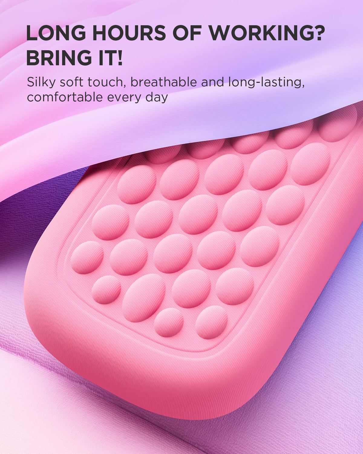 Lekvey Ergonomic Gaming Wrist Rest for Keyboard & Mouse (Pink/Purple)