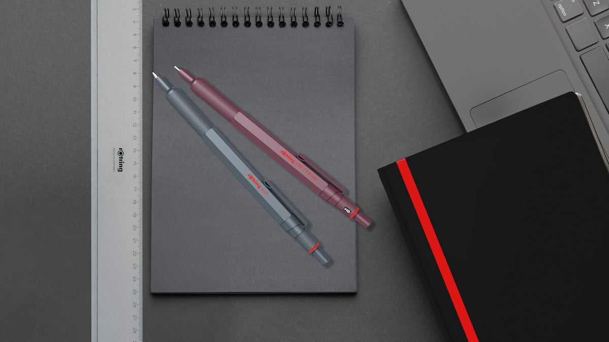 Rotring 600 Full-Metal Body 0.7mm Mechanical Pencil, Black, for Precise Ruler-Based Drawing