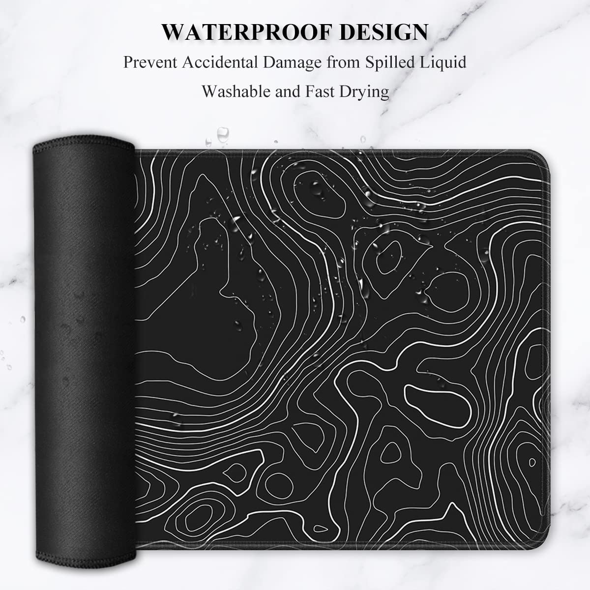Auhoahsil Large Mouse Pad, XXL Desk Pad, Extened 35" x 15", Non-Slip Rubber Base, Stitched Edges