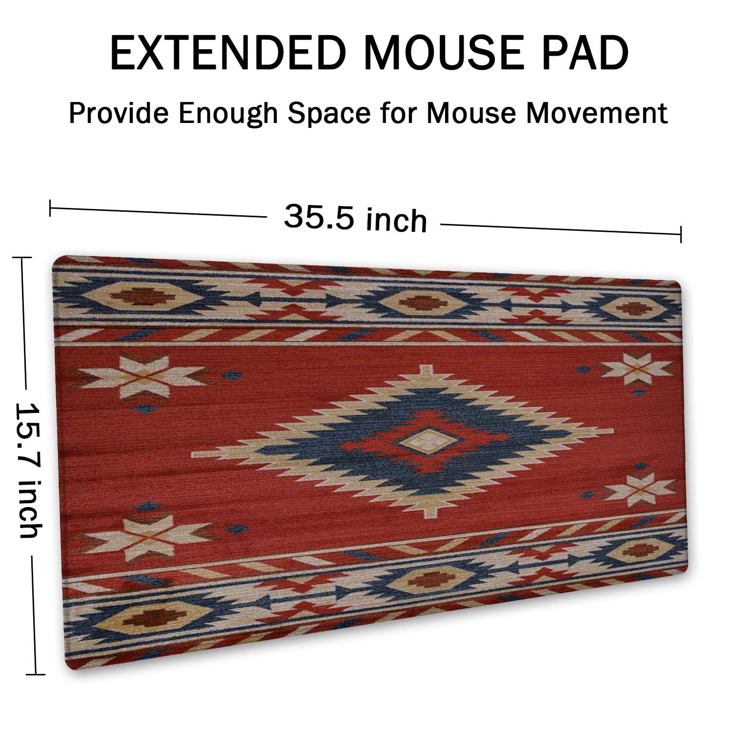 SSOIU Extended Gaming Mouse Pad (35.5x15.7 in), Large Stable Rubber Base Mousepad with Stitched