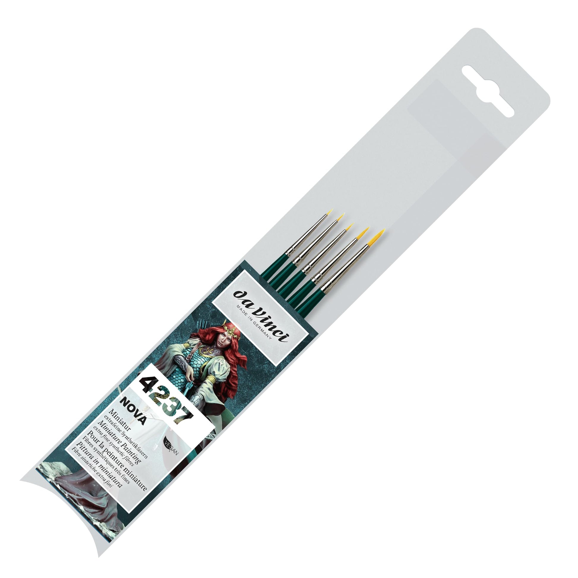 da Vinci Watercolor Series 4237-5 Brush Miniature Set - Nova Synthetics Multi-Media Mini Rounds