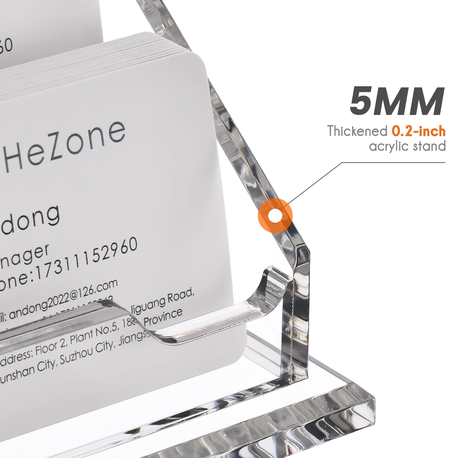HeZone Acrylic Card Holder Clear Horizontal Business Card Organizer Stand for Desk 3 Slots 3 Tier