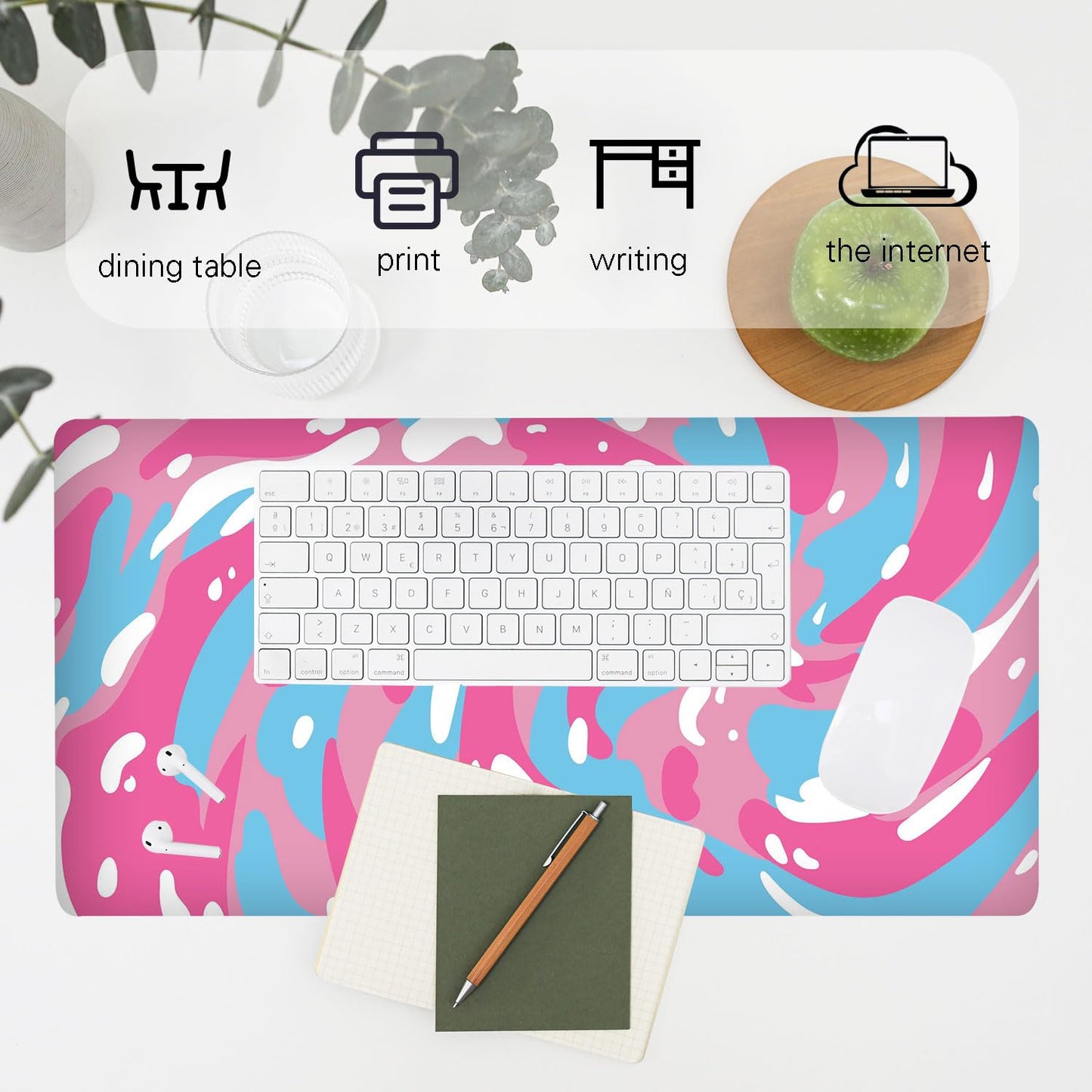 Fluid Pattern XL Mouse Pad,Super Thick Fluid Pattern Large Gaming Mousepad