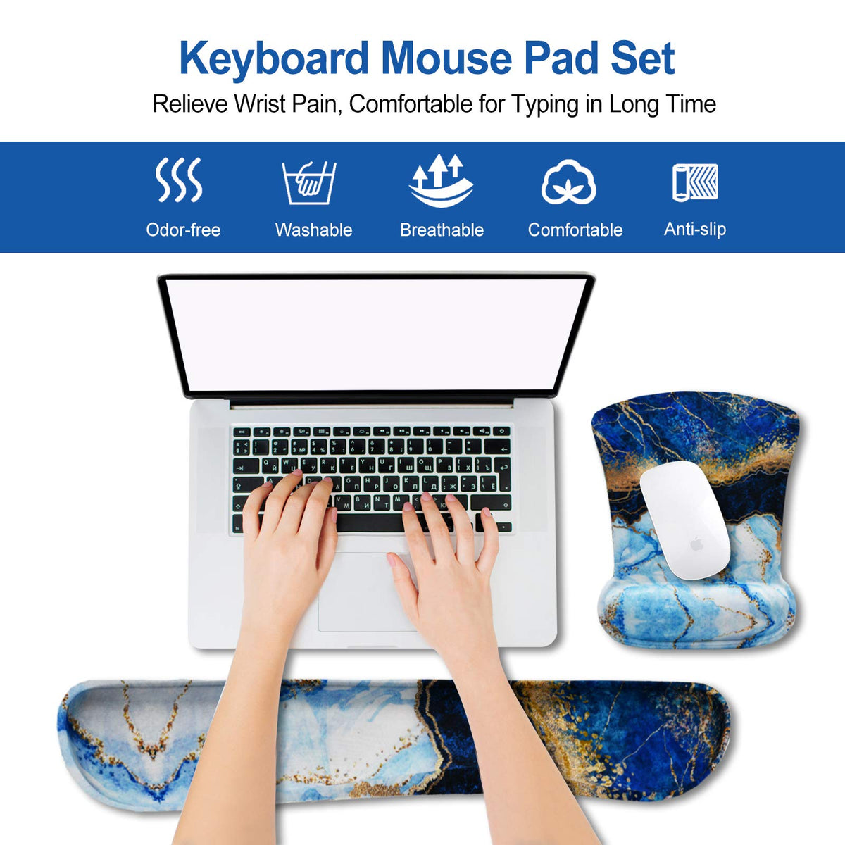 ArtSo Keyboard Wrist Rest and Mouse Pad with Wrist Support, Ergonomic Mouse Pad, Durable