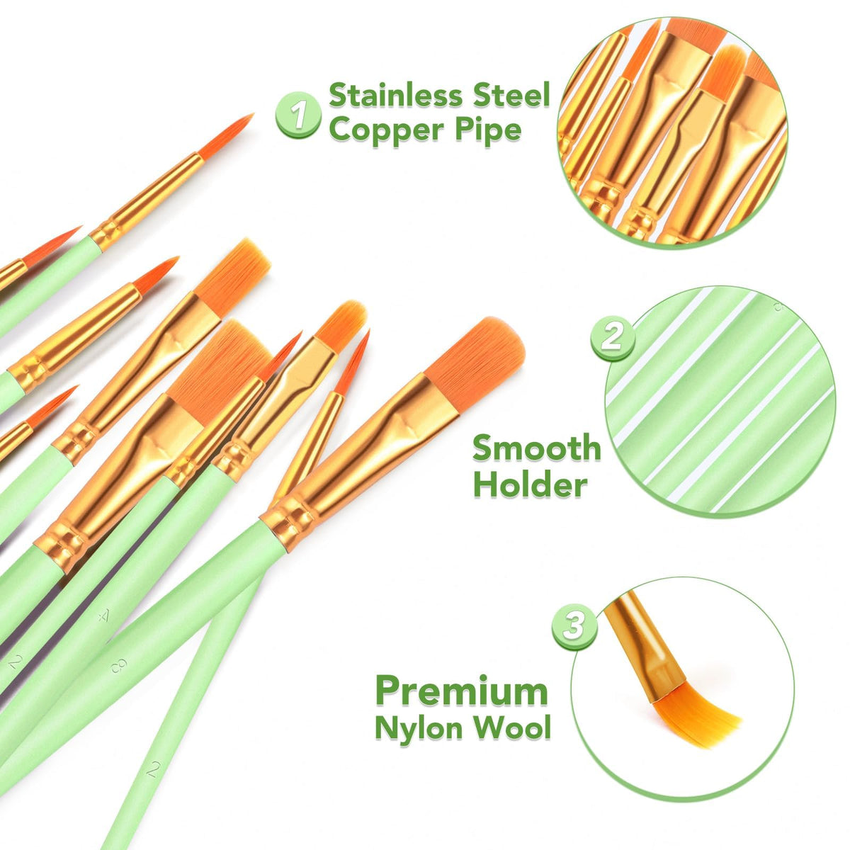 ESRICH 160PCS Paint Brushes, Paint Brush for Acrylic Painting