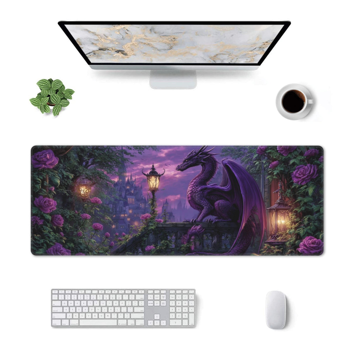 Dragon Mouse Pad Extended Large Gaming Mouse Pad XL Stitched Edges for Gamer Home Office 31.5 X