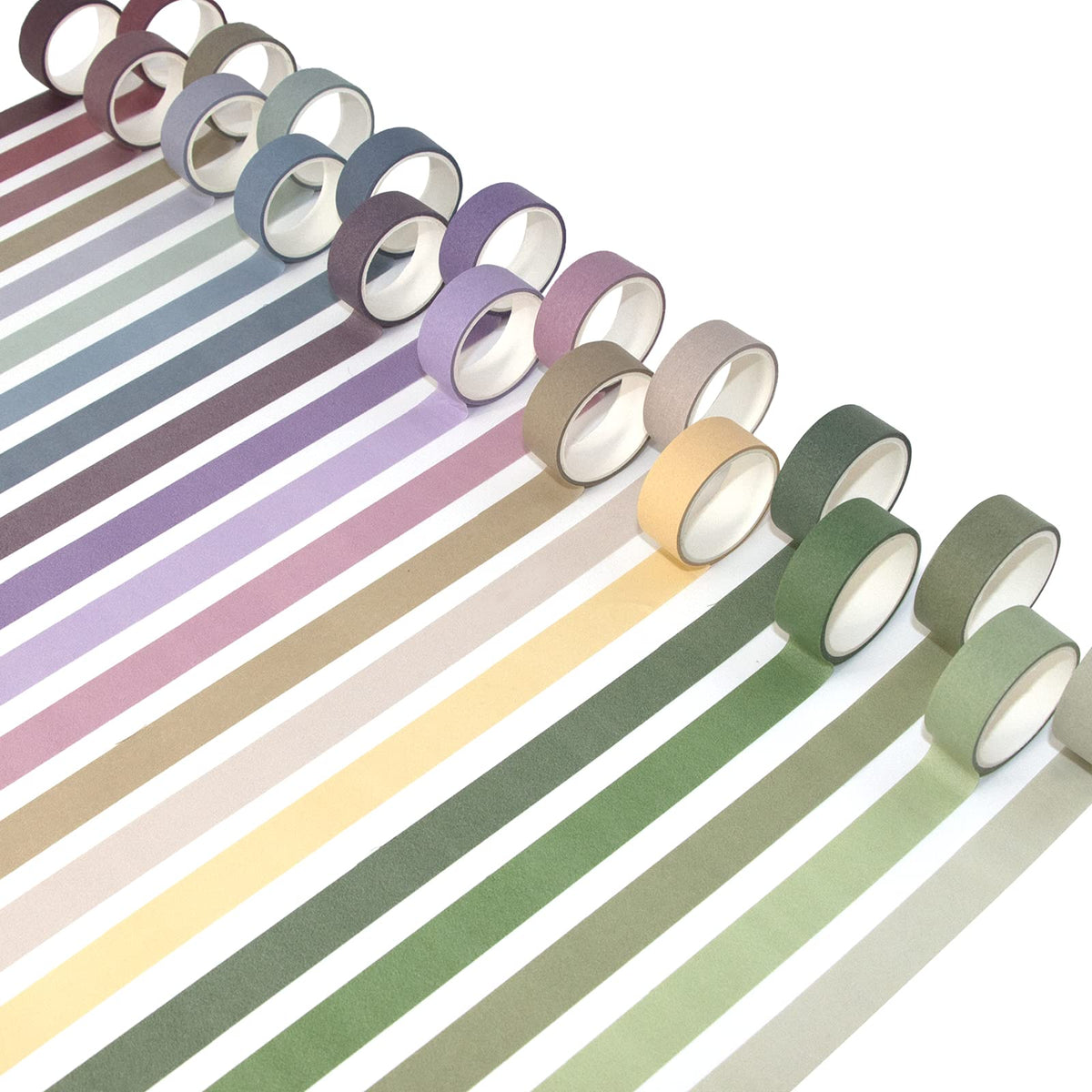 Mooker 20 Rolls Washi Tape Set, Colored Masking Tape, Decorative Nature Colored Tapes for Arts, DIY