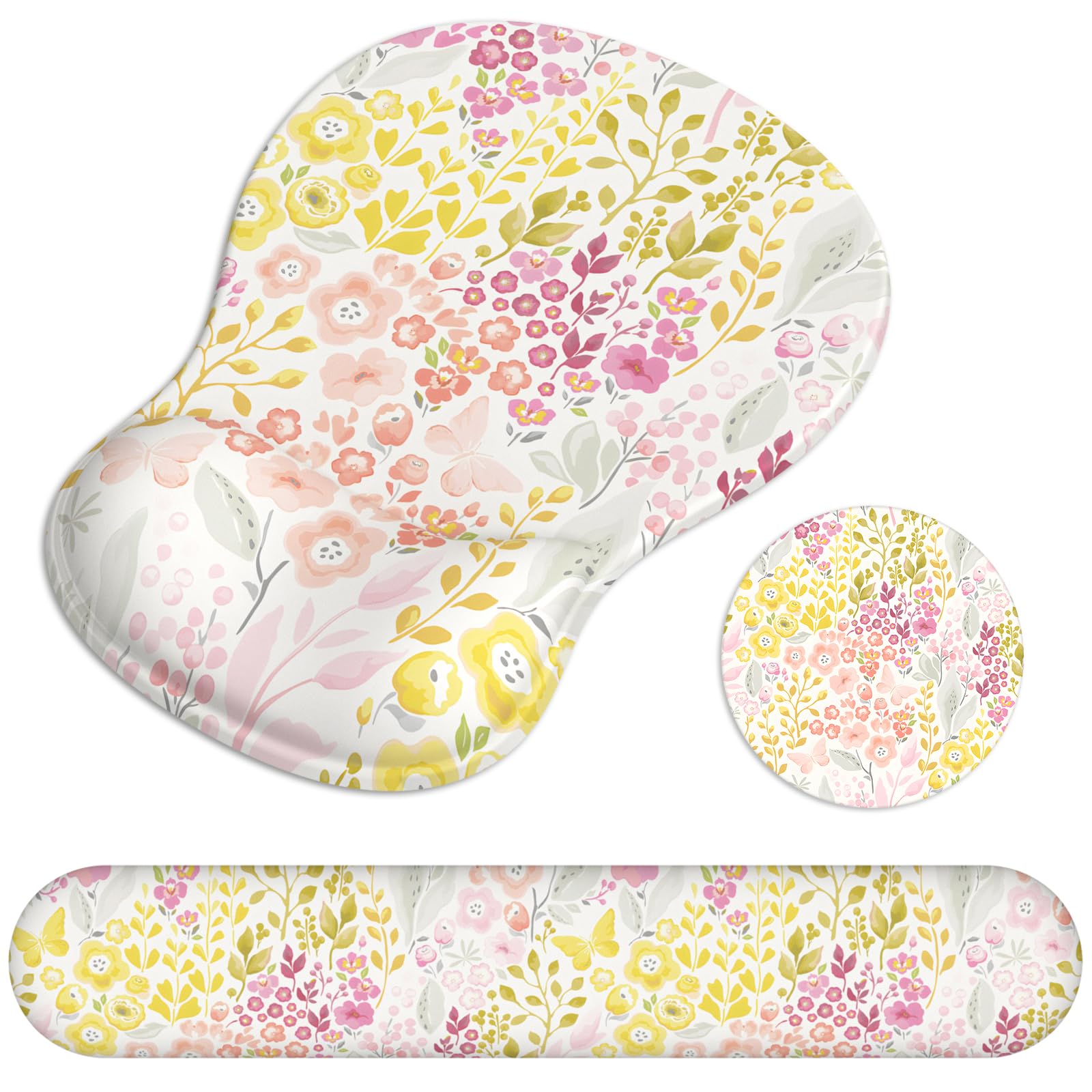 Ergonomic Mouse Pad with Wrist Rest and Keyboard Wrist Rest, Gel Mousepad