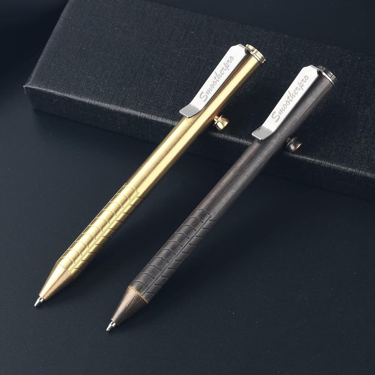 SMOOTHERPRO Solid Brass Bolt Action Pen，Compatible with Parker Refill