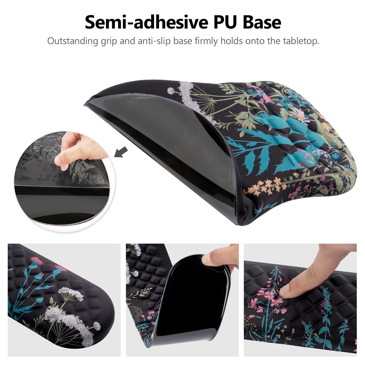 Mouse Pad Wrist Support, Laokiiy 2 in1 Keyboard Wrist Rest+ Ergonomic Mouse Pad, Non-Slip Wrist