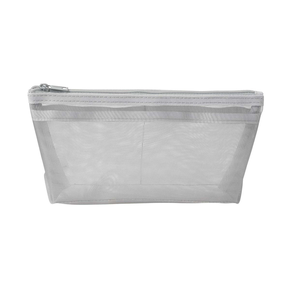 無印良品 MUJI NDE05A1S Nylon Mesh Pen Case with Gusset, Gray, Approx. Width 6.7 x Height 3.9 x Depth