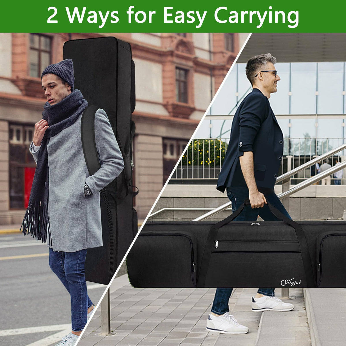 SNIGJAT 88 Key Keyboard Case Soft with Padded Shoulder Straps, All Black