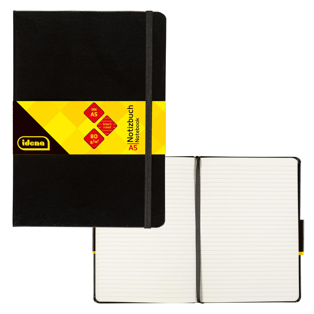Idena 209284 - Notebook DIN A5, FSC mix, lined, cream-colored paper, 192 pages, 80 g/m & sup2 ;